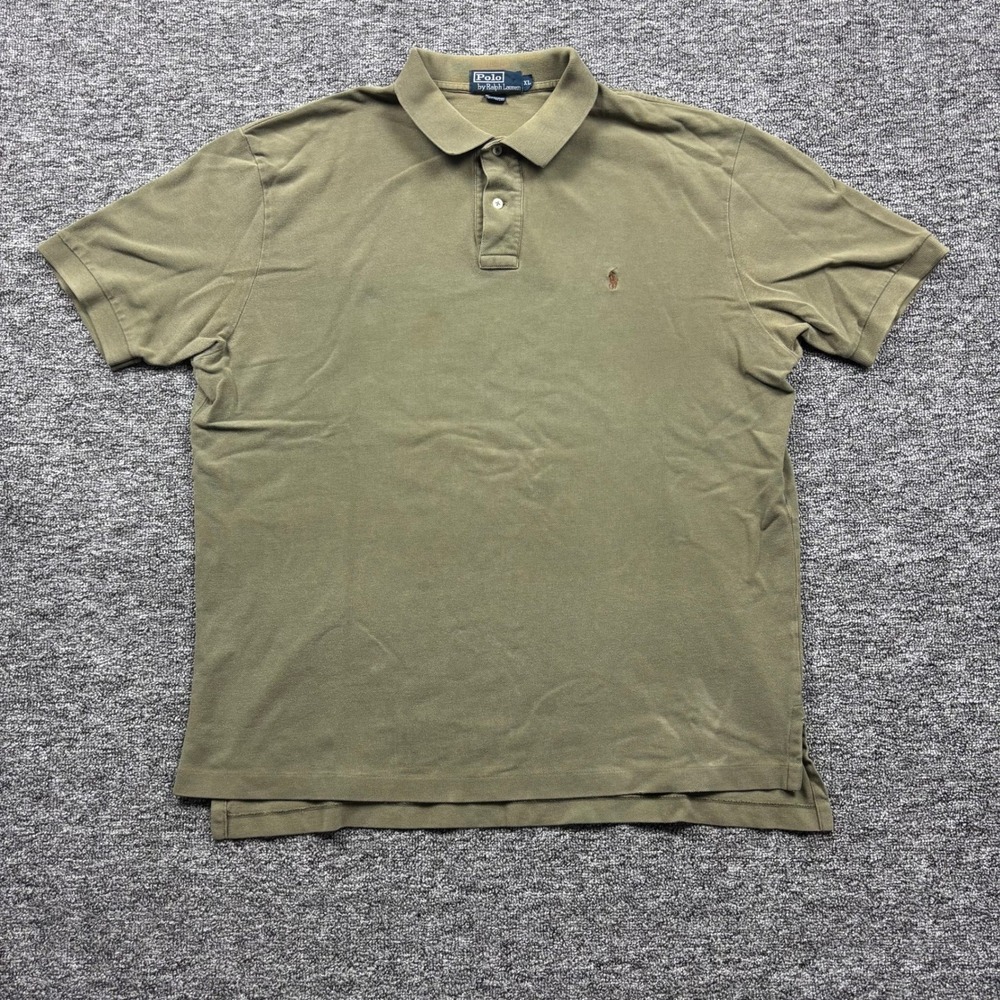 VIntage 90s Polo Ralph Lauren Short Sleeve Polo Shirt Olive Green Mens‎ XL